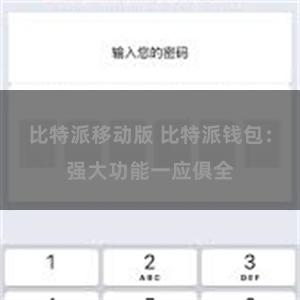 比特派移动版 比特派钱包：强大功能一应俱全