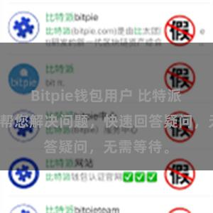 Bitpie钱包用户 比特派在线客服帮您解决问题，快速回答疑问，无需等待。