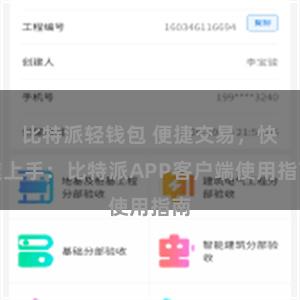 比特派轻钱包 便捷交易，快速上手：比特派APP客户端使用指南